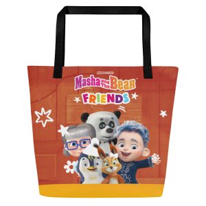 Masha and the Bear Friends All-Over Print Large Tote Bag