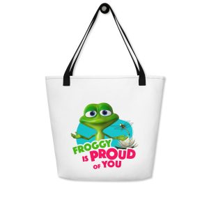 Masha and the Bear Friends: Swamp Squad All-Over Print Large Tote Bag