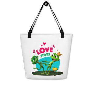 Masha and the Bear Friends: Swamp Squad All-Over Print Large Tote Bag