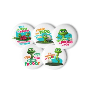 Masha and the Bear Friends: Swamp Squad 2.25 Set of pin buttons